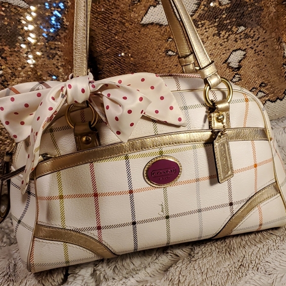 Coach Handbags - Coach Peyton Heritage Tattersall